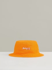 Reiss Papaya Orange Tapered Unisex Fit McLaren Racing Cotton Bucket Hat - Image 2 of 5