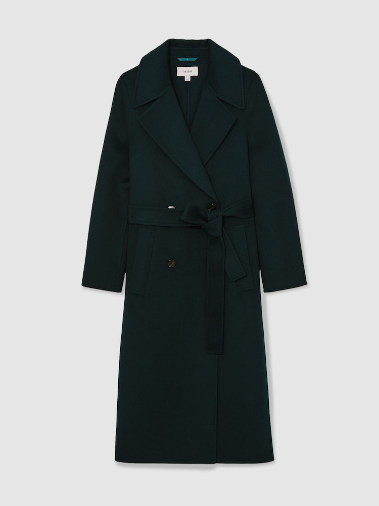 Reiss Green Rene Double-Breasted Blindseam Coat Wool-Blend - Image 2 of 8