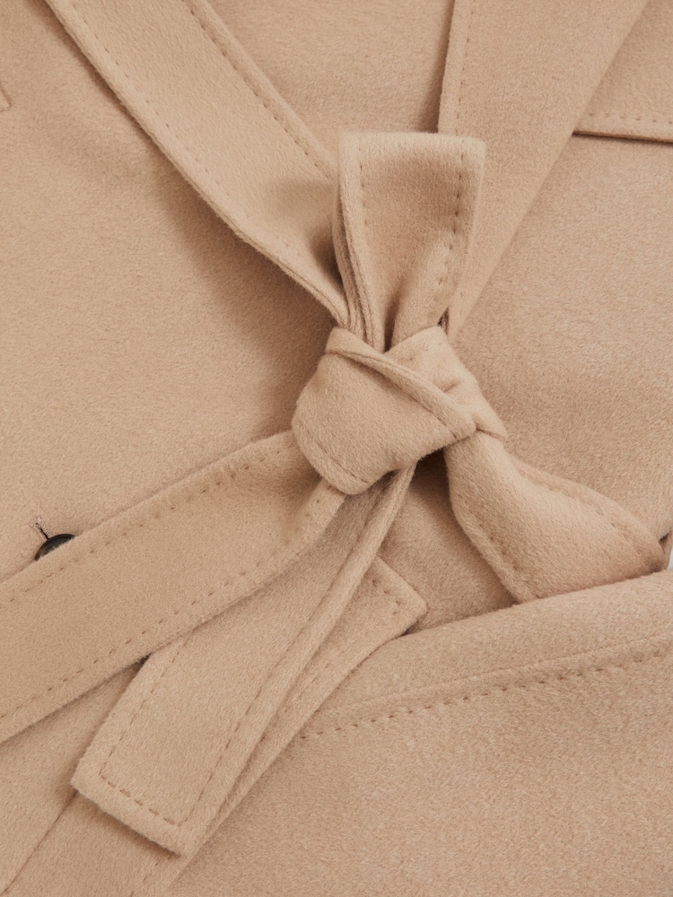 Reiss Neutral Rene Double-Breasted Blindseam Coat Wool-Blend - Image 5 of 5 Reiss Neutral Rene Double-Breasted Blindseam Coat Wool-Blend - Image 5 of 5