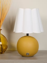 Searchlight Mustard and Chrome Rechargeable LED Touch Libby Table Lamp - Image 1 of 4