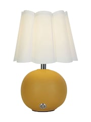 Searchlight Mustard and Chrome Rechargeable LED Touch Libby Table Lamp - Image 2 of 4
