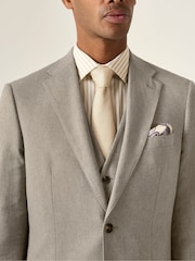 Skopes Natural Tailored Fit Calvados Linen Blend Suit Jacket - Image 3 of 5