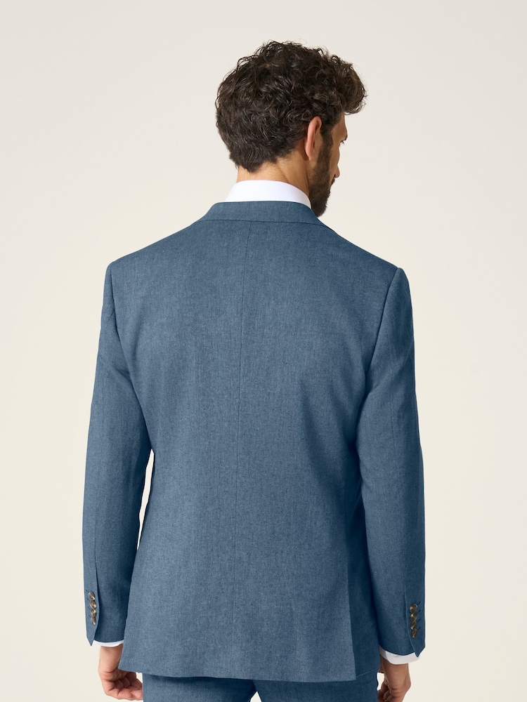 Skopes Blue Tailored Fit Calvados Linen Blend Suit Jacket - Image 2 of 7