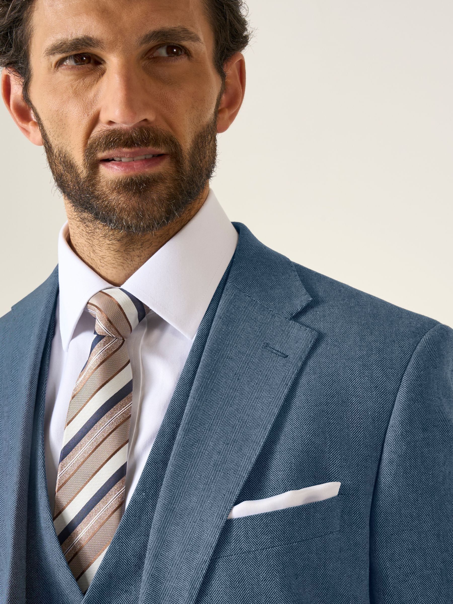 Buy Skopes Blue Tailored Fit Calvados Linen Blend Suit Jacket from