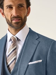 Skopes Blue Tailored Fit Calvados Linen Blend Suit Jacket - Image 6 of 7