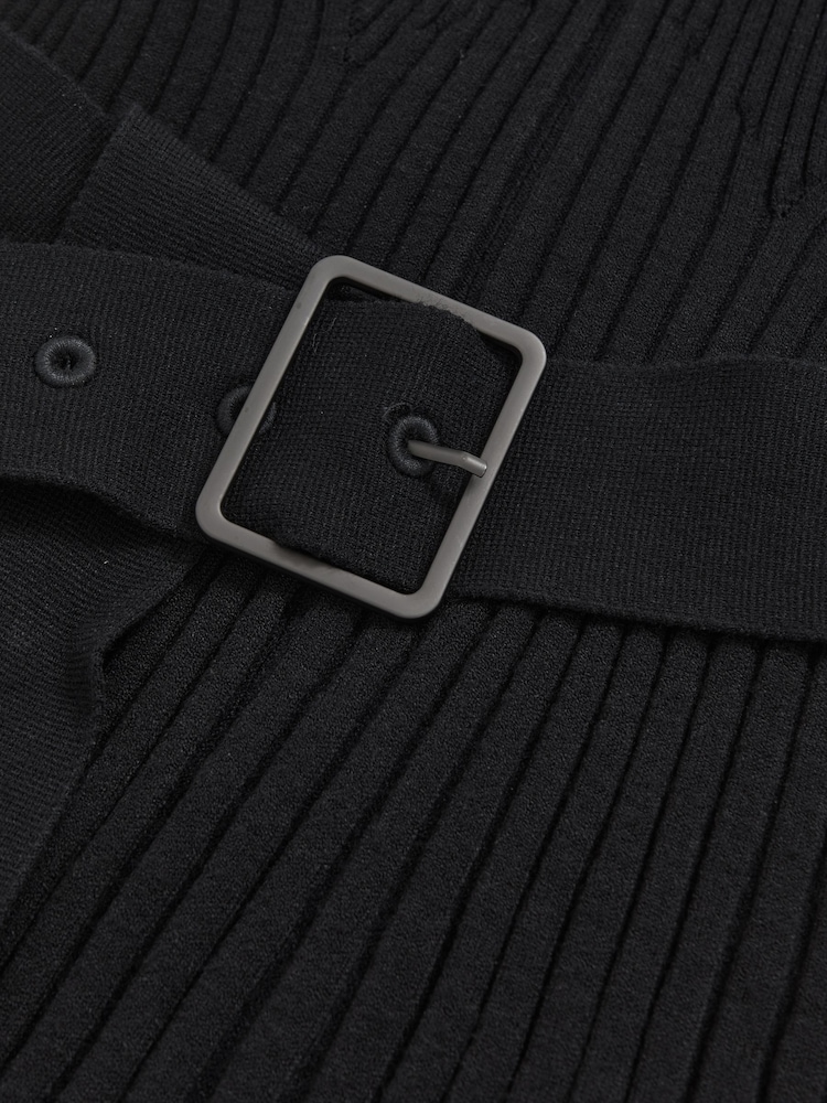 Reiss Vienna Rib-Knit Belted Half-Zip Flippy Dress - Imagen 5 de 5 Reiss Vienna Rib-Knit Belted Half-Zip Flippy Dress - Imagen 5 de 5