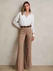 Reiss White Callie Cotton Button Through Oxford Shirt - Image 3 of 6