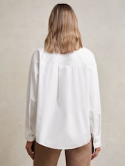 Reiss White Callie Cotton Button Through Oxford Shirt - Image 5 of 6