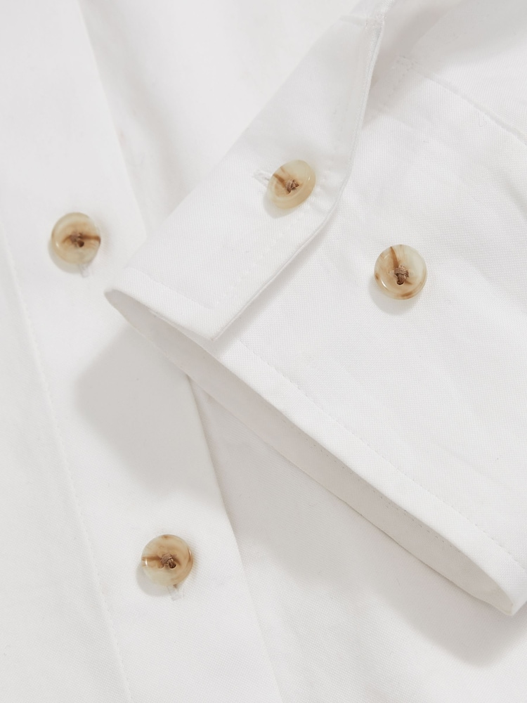 Reiss White Callie Cotton Button Through Oxford Shirt - Image 6 of 6