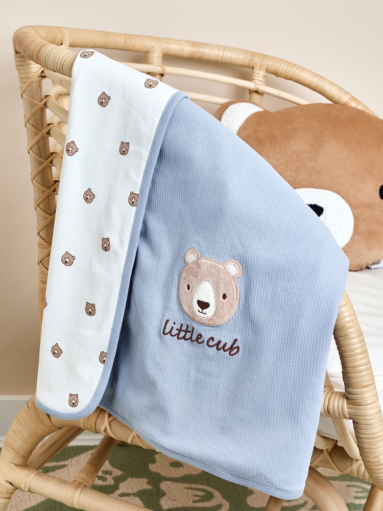 JoJo Maman Bébé Bear Cub Christmas Jersey Shawl - Image 1 of 1 JoJo Maman Bébé Bear Cub Christmas Jersey Shawl - Image 1 of 1