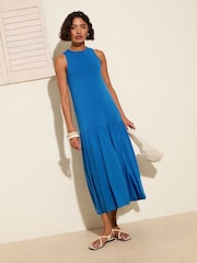 Azul - Vestido midi de jersey com cintura baixa Friends Like These - Imagem 1 de 4