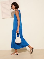 Azul - Vestido midi de jersey com cintura baixa Friends Like These - Imagem 2 de 4