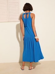 Azul - Vestido midi de jersey com cintura baixa Friends Like These - Imagem 3 de 4
