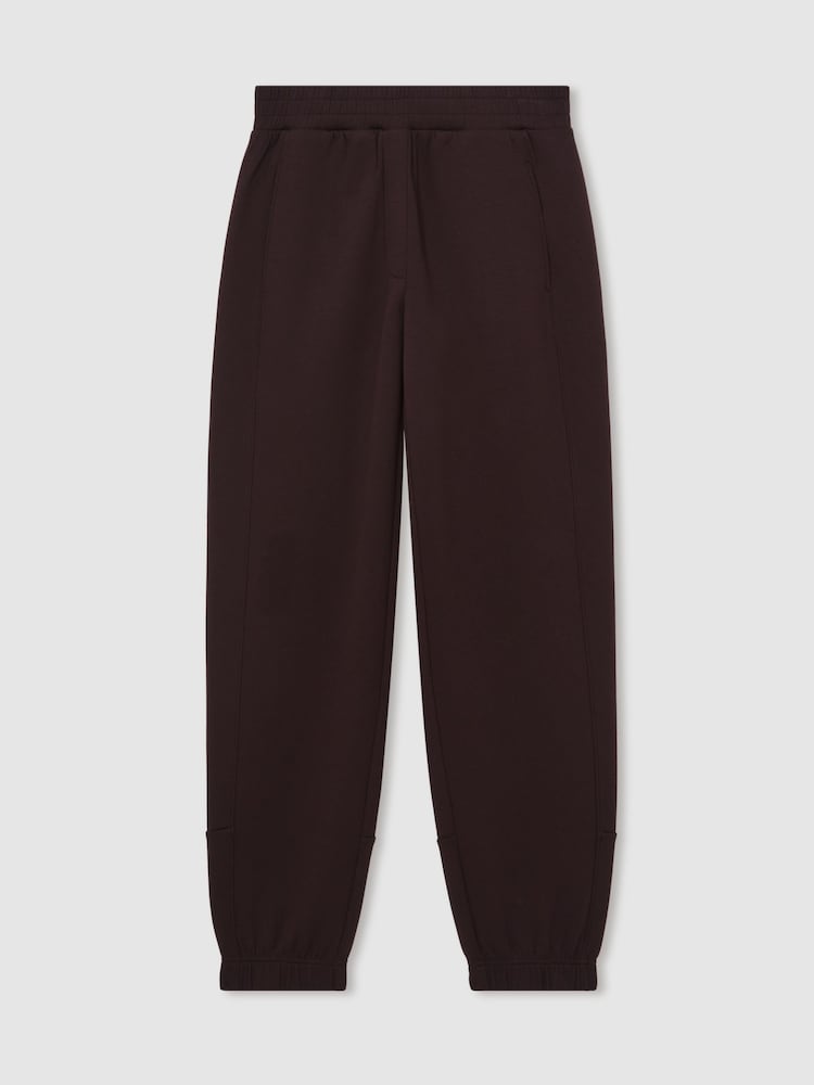 Reiss Plum Laney Tapered Elasticated-Waist Joggers - Image 2 of 6 Reiss Plum Laney Tapered Elasticated-Waist Joggers - Image 2 of 6
