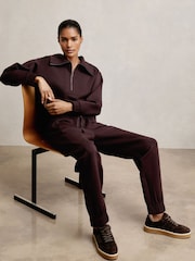 Reiss Plum Laney Tapered Elasticated-Waist Joggers - Image 3 of 6