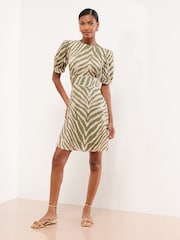 Lipsy Green Zebra Mini Printed Jersey Underbust Dress - Image 3 of 4