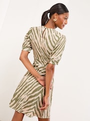 Lipsy Green Zebra Mini Printed Jersey Underbust Dress - Image 4 of 4