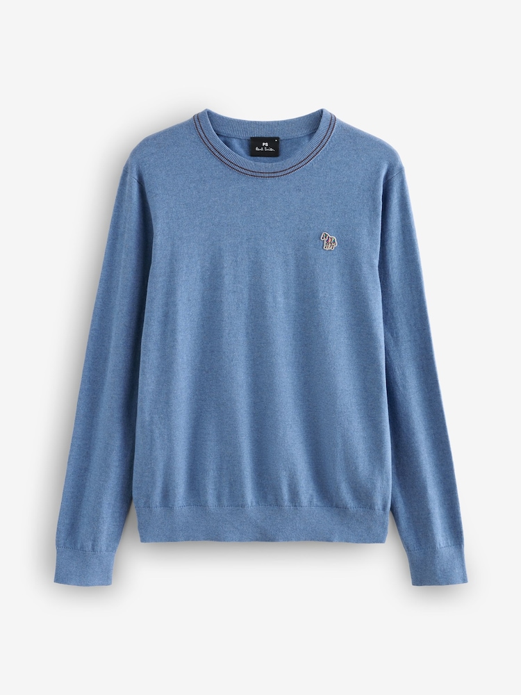 PS Paul Smith Contrast Stitch Crew Neck Jumper - Image 1 of 1 PS Paul Smith Contrast Stitch Crew Neck Jumper - Image 1 of 1