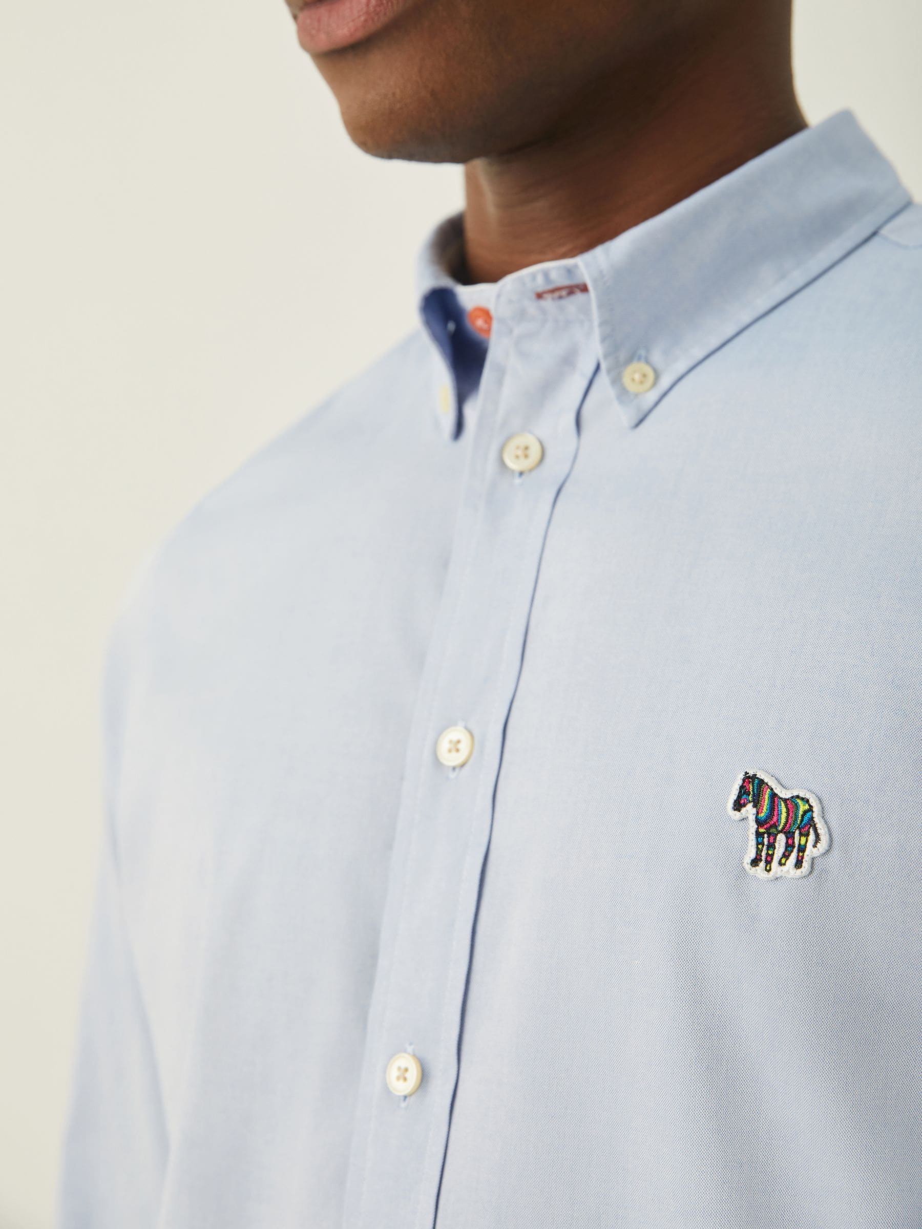 Buy PS Paul Smith Blue Tailored Fit Long Sleeve Logo Shirt from