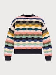 PS Paul Smith Pink Multi Chunky Knit Wool Blend Jumper - Image 2 of 5