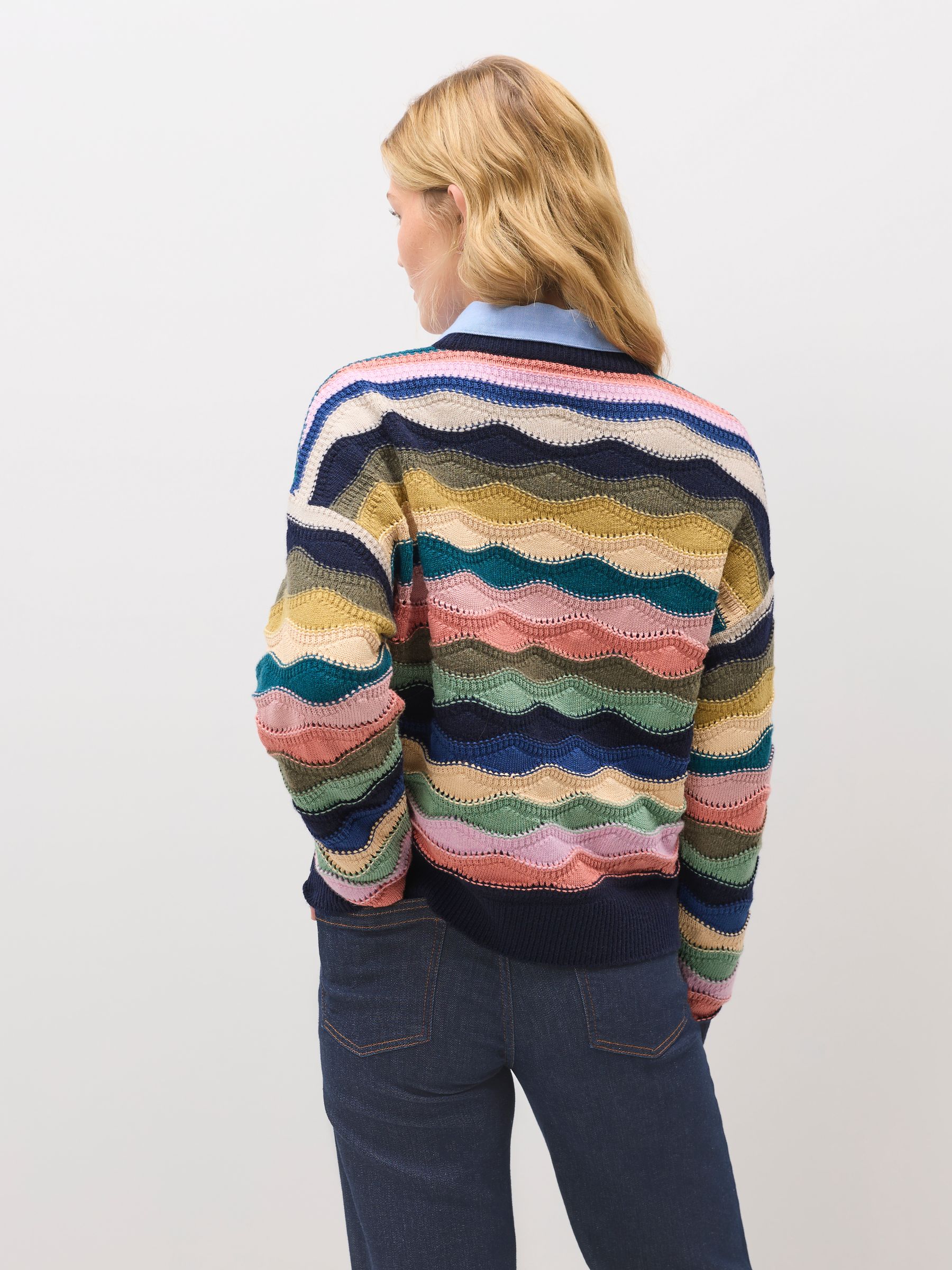 Buy PS Paul Smith Pink Multi Chunky Knit Wool Blend Jumper from