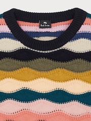 PS Paul Smith Pink Multi Chunky Knit Wool Blend Jumper - Image 3 of 5