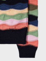 PS Paul Smith Pink Multi Chunky Knit Wool Blend Jumper - Image 4 of 5