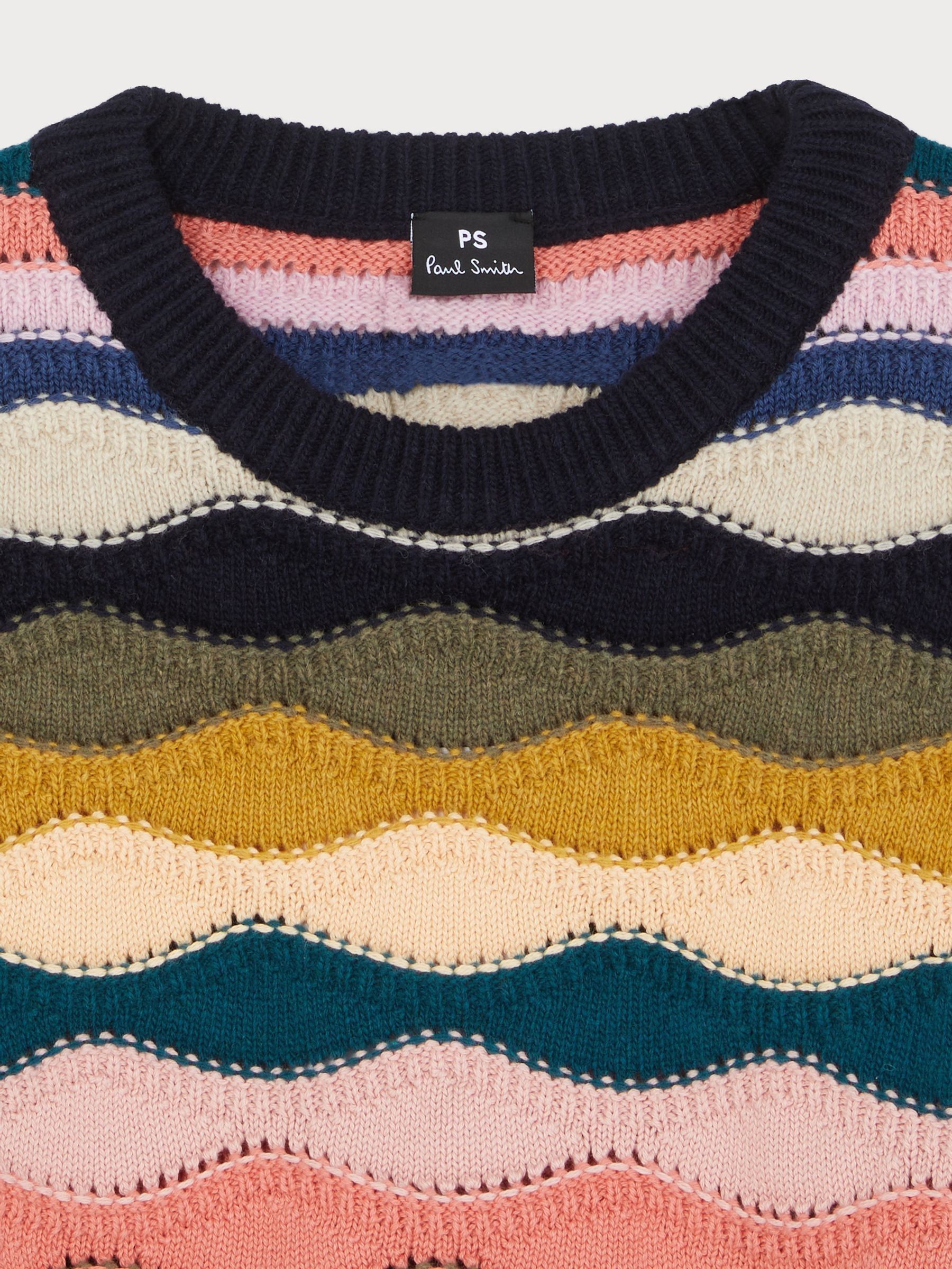 Buy PS Paul Smith Pink Multi Chunky Knit Wool Blend Jumper from