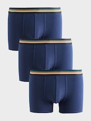 PS Paul Smith Blue Stripe Detail Boxers 3 Pack - Image 1 of 4