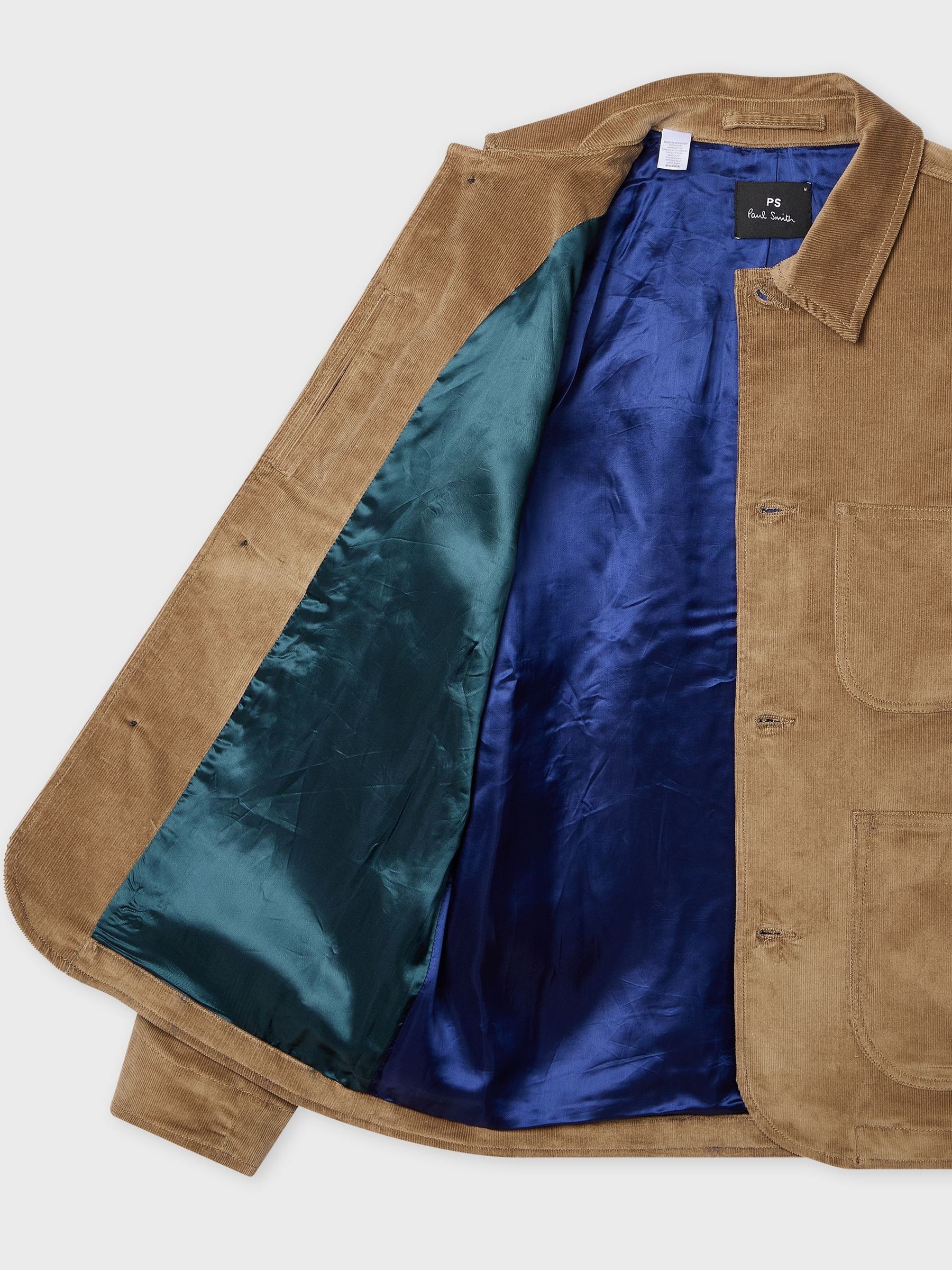 Buy PS Paul Smith Brown Pocket Detail Logo Cord Overshirt Jacket