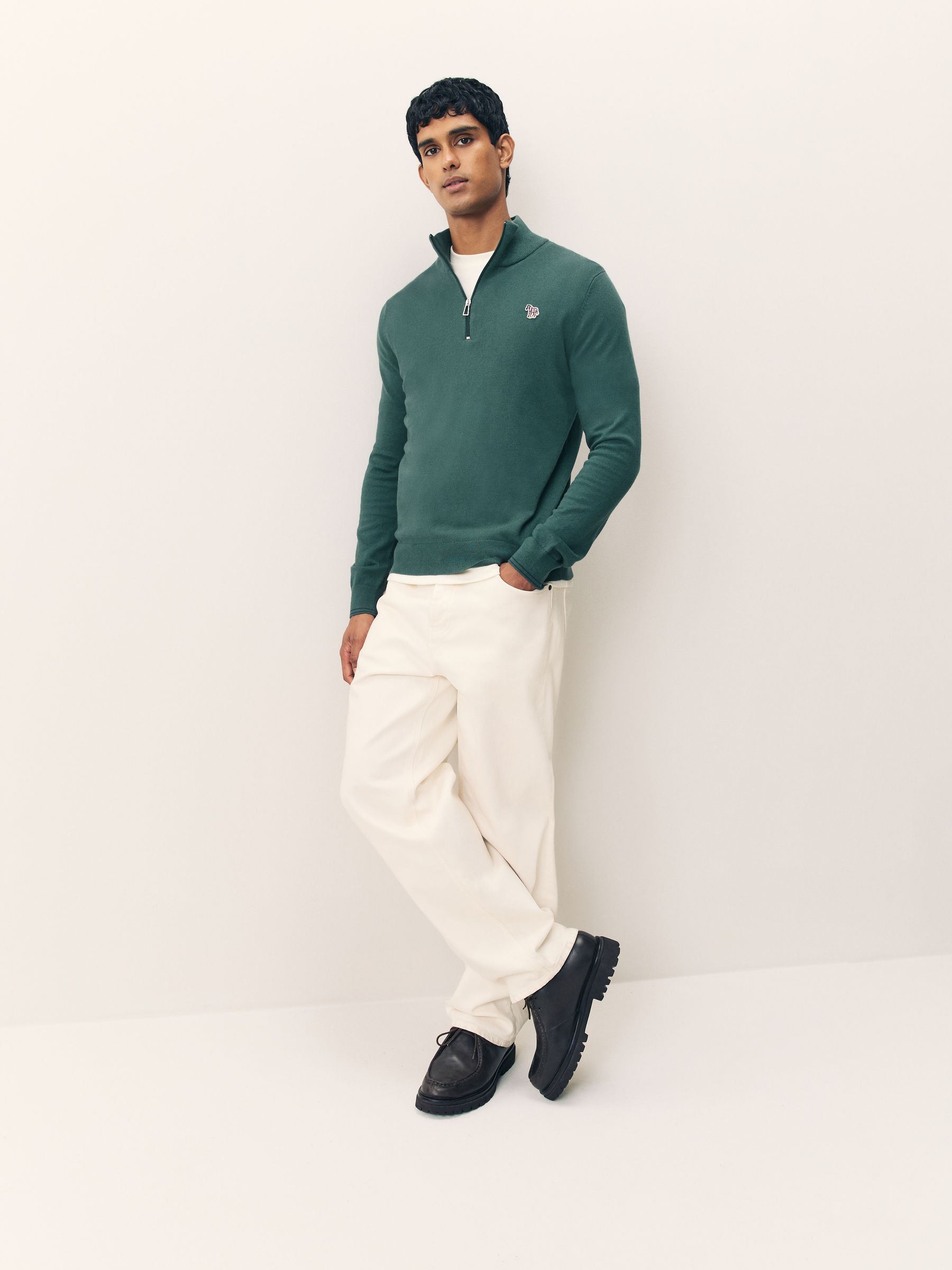 Buy PS Paul Smith Green Quarter Zip Knit Jumper from Next USA
