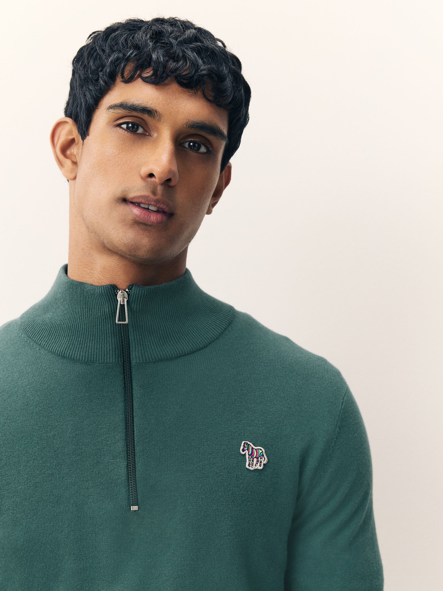 Buy PS Paul Smith Green Quarter Zip Knit Jumper from Next USA