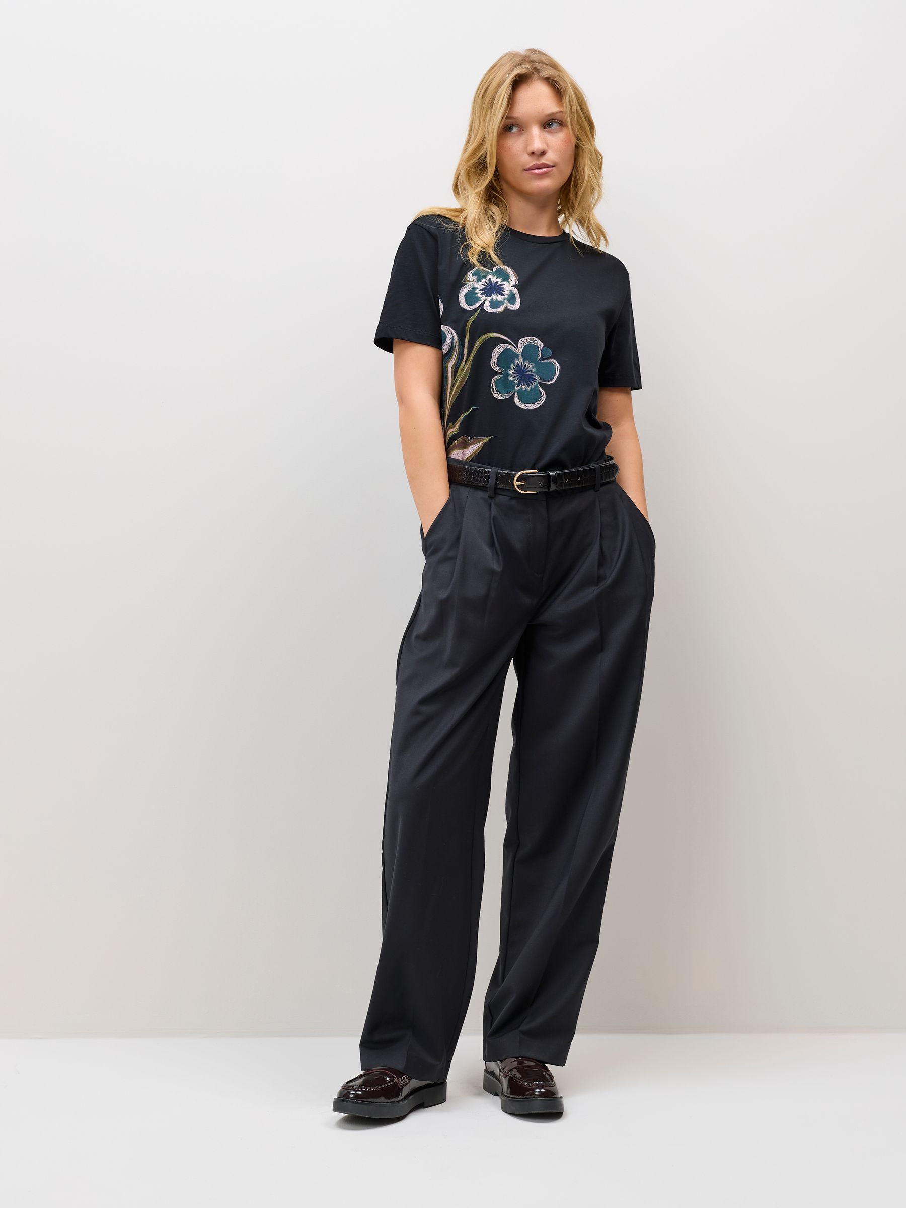 Buy PS Paul Smith Black Botanical Embroidered Floral Print Jersey