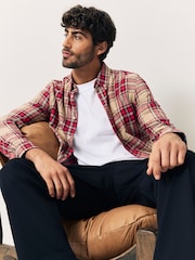 PS Paul Smith Cream Regular-Fit Check Flannel Shirt - Image 4 of 6