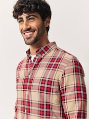 PS Paul Smith Cream Regular-Fit Check Flannel Shirt - Image 5 of 6