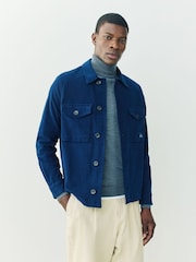 PS Paul Smith Blue Pocket Detail Logo Overshirt Jacket - Image 1 of 6