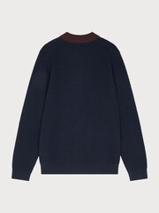 PS Paul Smith Textured Contrast Collar Knitted Polo Shirt - Image 2 of 4