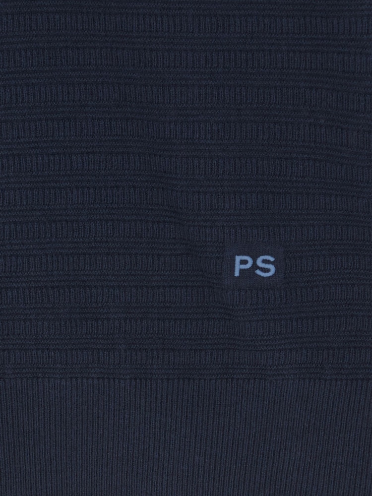 PS Paul Smith Textured Contrast Collar Knitted Polo Shirt - Image 4 of 4 PS Paul Smith Textured Contrast Collar Knitted Polo Shirt - Image 4 of 4