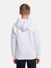 New Balance White Kids French Terry Stacked 100% Cotton Logo Hoodie - Image 3 of 8