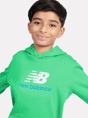 Verde - New Balance Kids French Terry Stacked 100% Cotton Logo Hoodie - Imagen 4 de 8