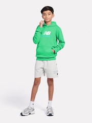 Verde - New Balance Kids French Terry Stacked 100% Cotton Logo Hoodie - Imagen 5 de 8