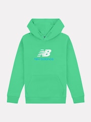 Verde - New Balance Kids French Terry Stacked 100% Cotton Logo Hoodie - Imagen 6 de 8
