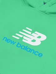 Verde - New Balance Kids French Terry Stacked 100% Cotton Logo Hoodie - Imagen 8 de 8