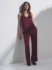 The Set Black/Burgundy Red 2 Pack Satin Cami Tops - Image 5 of 11