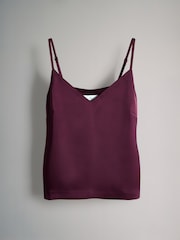 The Set Black/Burgundy Red 2 Pack Satin Cami Tops - Image 8 of 11