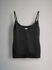 The Set Black/Burgundy Red 2 Pack Satin Cami Tops - Image 9 of 11
