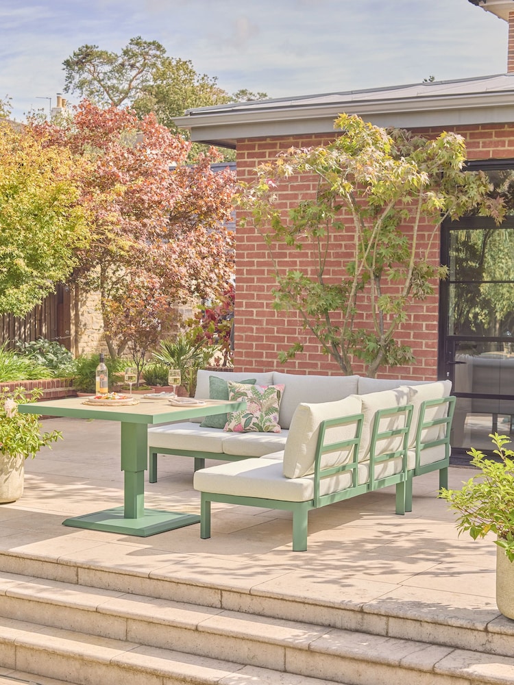 Green Metal Dali Corner Sofa and Table Lounge Set - Image 2 of 11