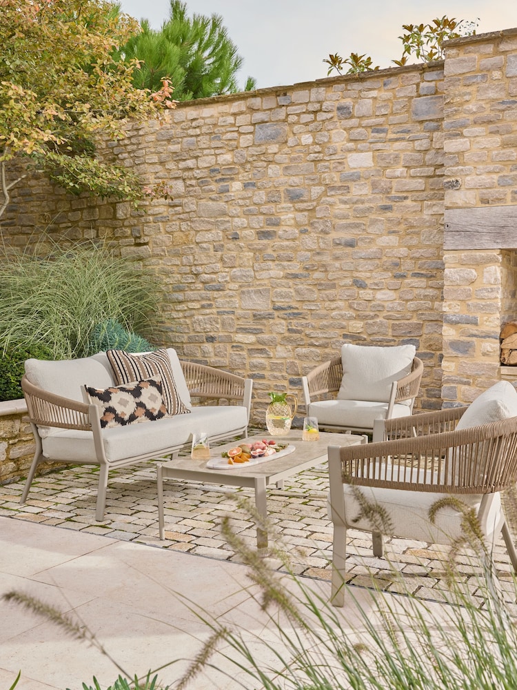 4 Piece Natural Soller Sofa Chairs and Table Lounge Set - Image 1 of 8