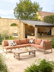 Rust Brown Abel Rattan Garden Modular Sofa and Table Lounge Set - Image 1 of 11