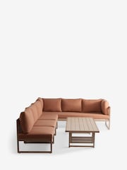 Rust Brown Abel Rattan Garden Modular Sofa and Table Lounge Set - Image 12 of 12